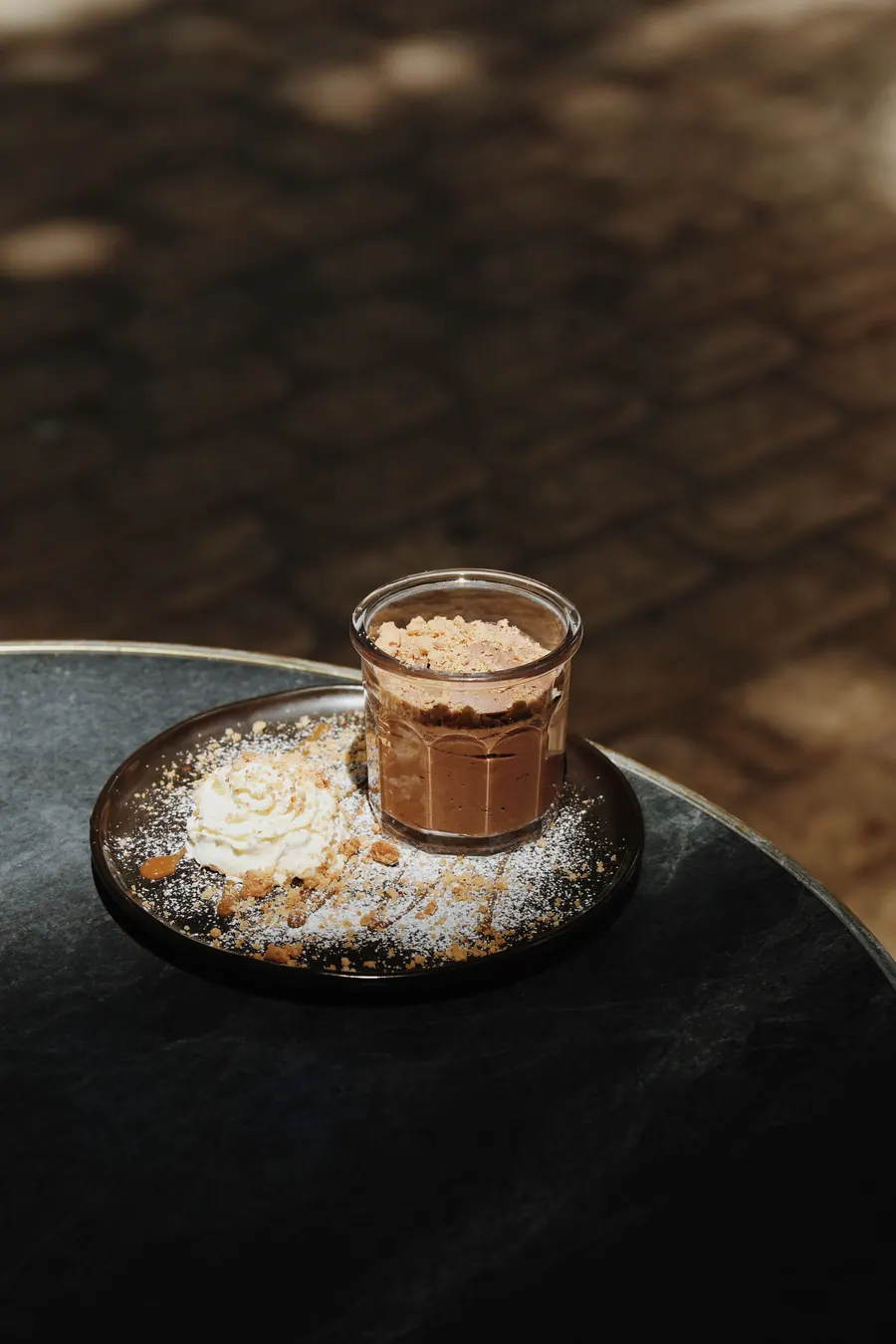 Le dessert maison, servi en verrine
